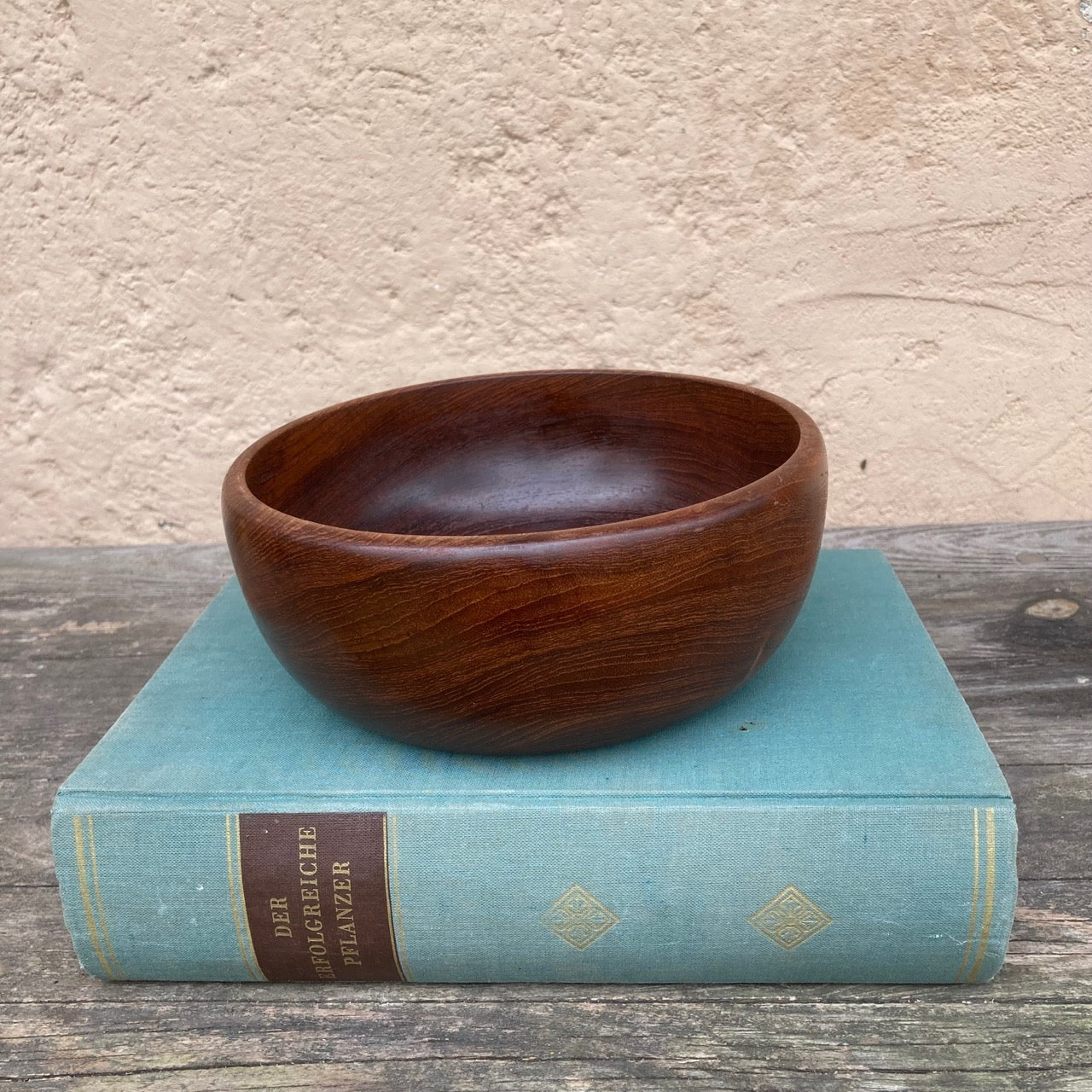 Vintage Rosewood Bowl, Altar Cauldron, 1960s