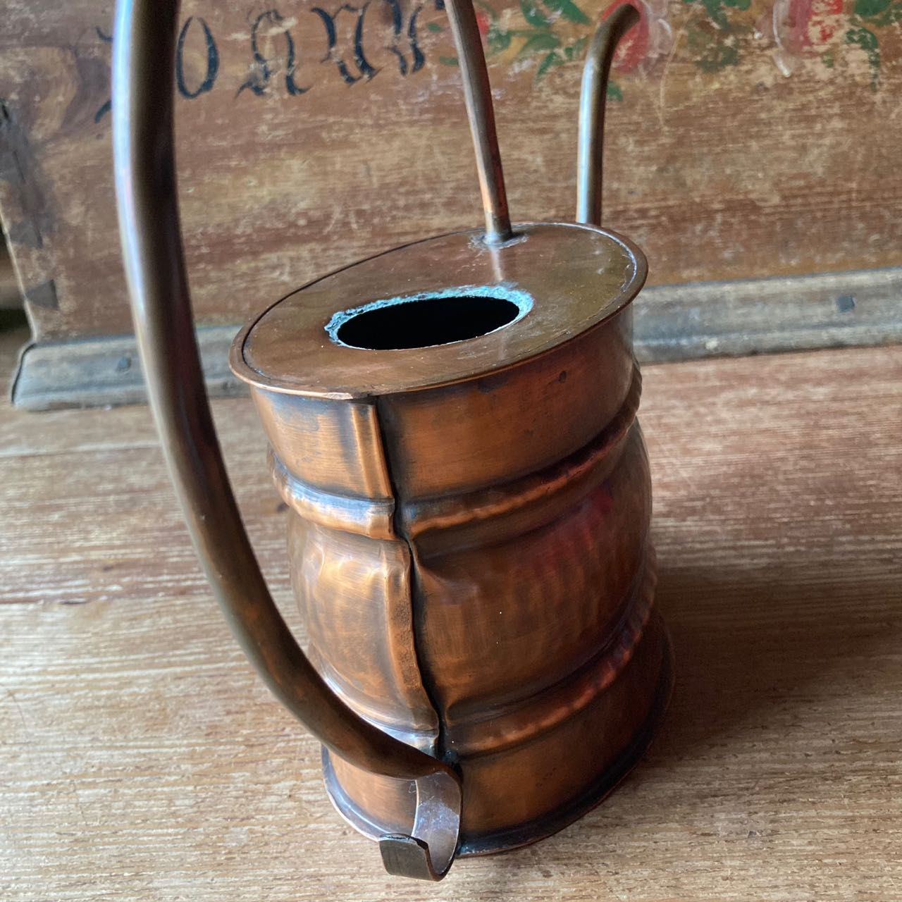 Vintage Hand Crafted Copper Watering Can, Swiss Made 1960s