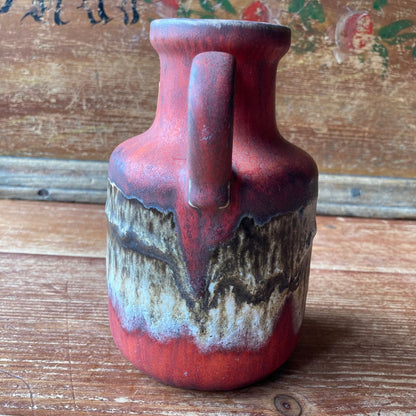 Vintage West German Red Ceramic Fat Lava Designer Vase By Scheurich Keramik, 1960s