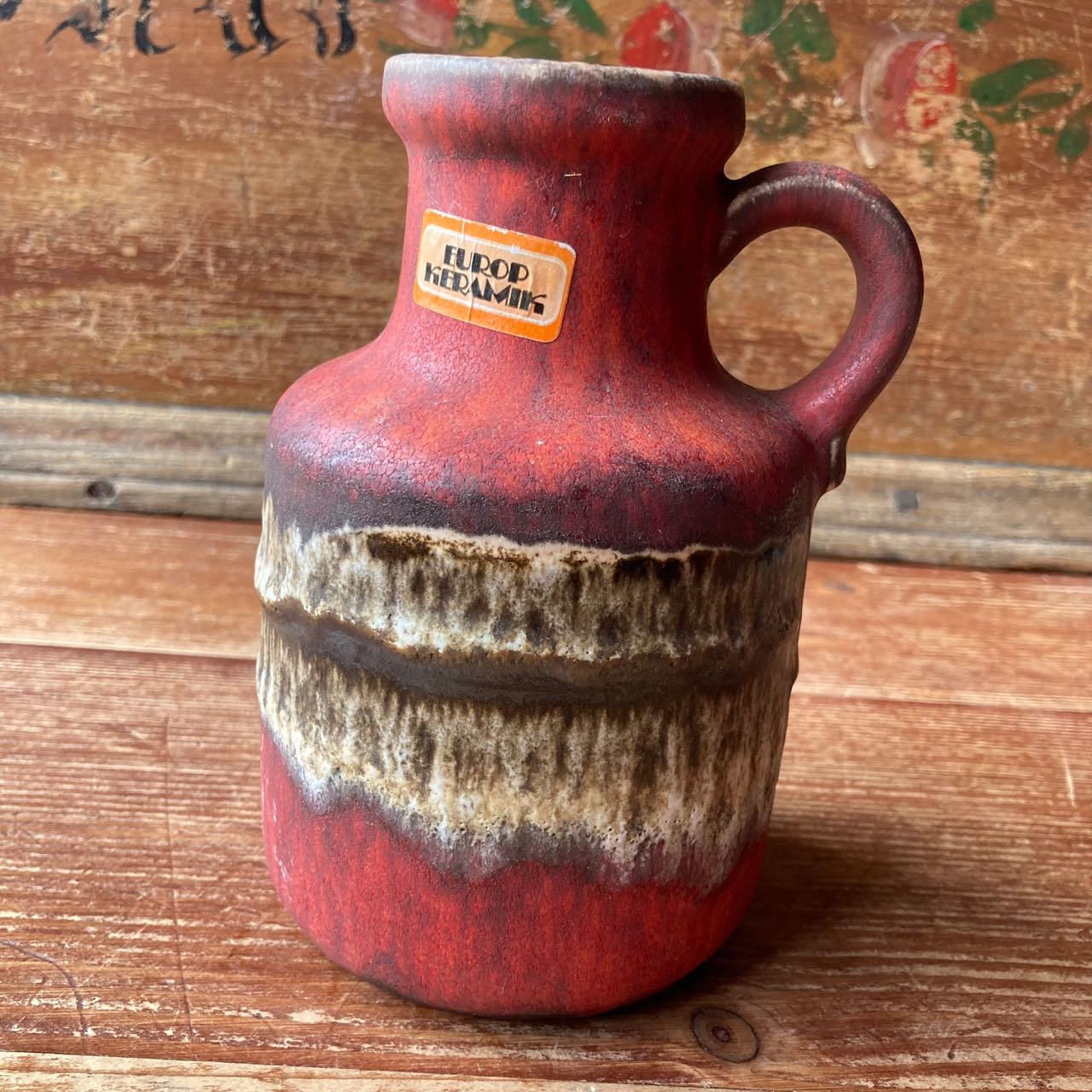 Vintage Ruscha Keramik Kurt Tschörner Fat Lava Ceramic Pitcher Vase Rust Brown Beige West German Pottery Studio Art Decor Mid offers Century Modern