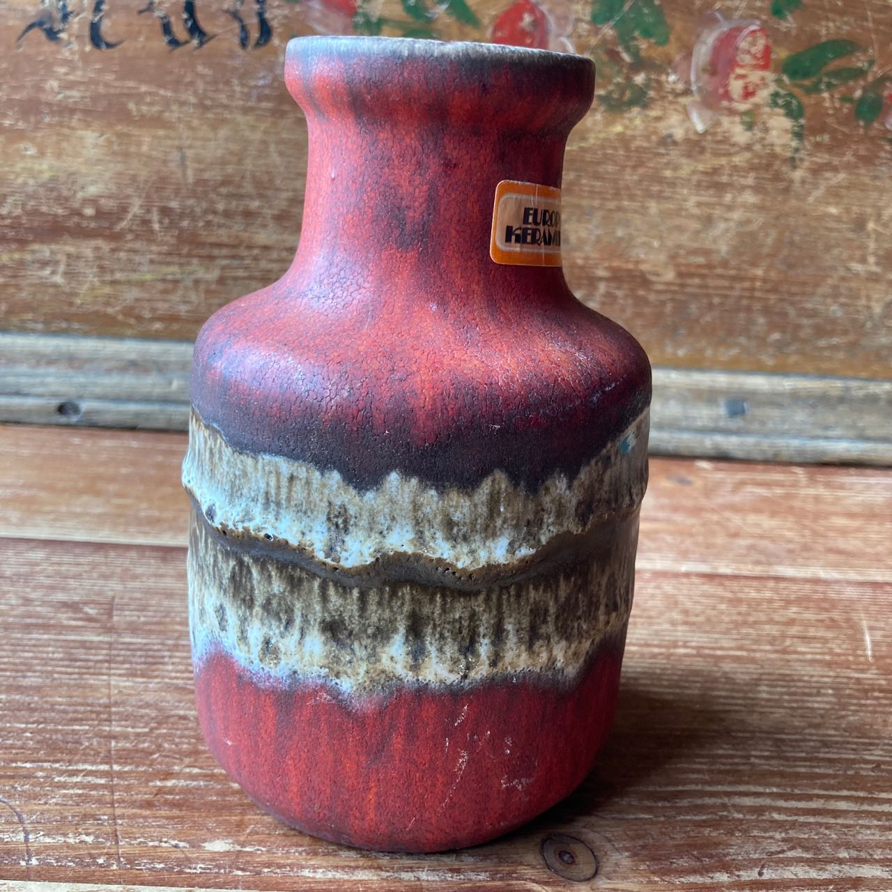 Vintage West German Red Ceramic Fat Lava Designer Vase By Scheurich Keramik, 1960s