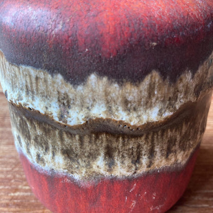 Vintage West German Red Ceramic Fat Lava Designer Vase By Scheurich Keramik, 1960s